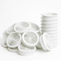 100 Pack 68mm White Plastic Round Soffit Air Vents