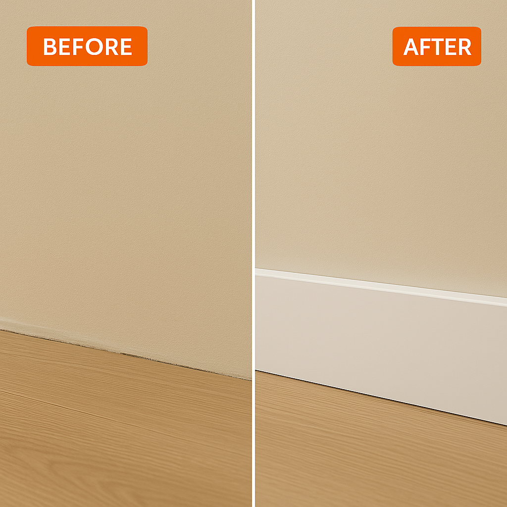 3 x White Plastic UPVC Trim 90mm x 1 Metre