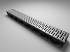 Manthorpe Silver Drain Channel and Grate, Heavy Duty Outdoor and Indoor Trench Drainage System for Driveways, Patios, and Garages