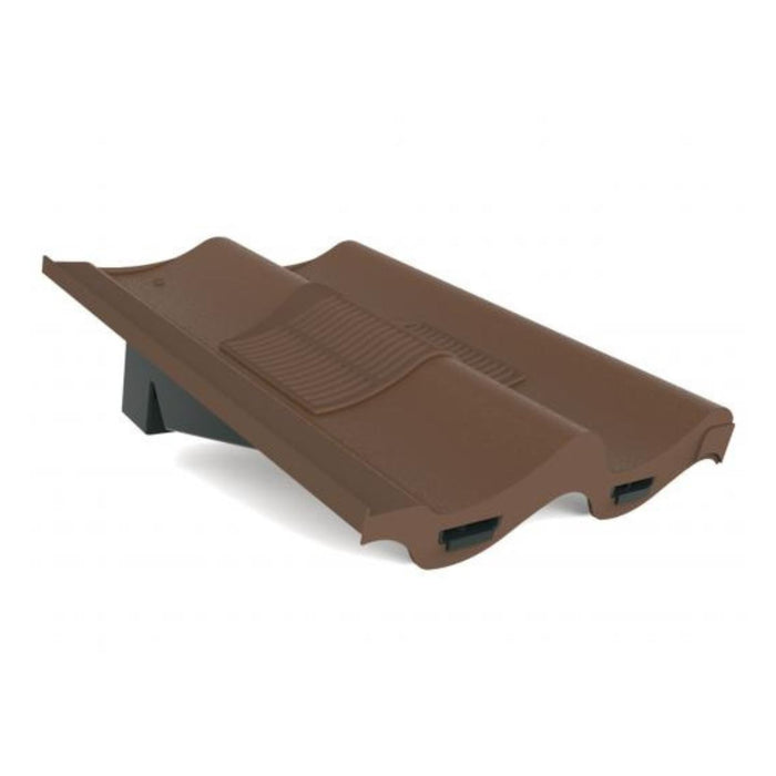 Manthorpe Brown Double Pantile Tile Vent with Adaptor Kit for Concrete Tile Roofs