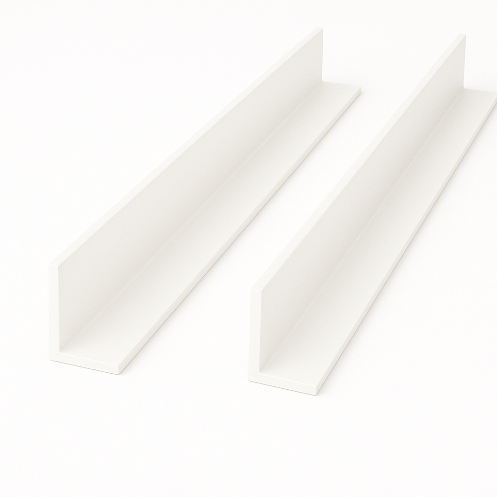2 x White Unequal Angle 70mm x 30mm x 1  Metre  ^