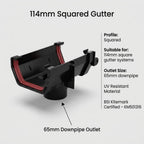 30m Squareline Gutter Running Outlet Kit