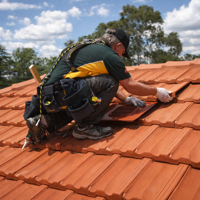 Timloc Terracotta Plain Roof Tile Vent with Adapter