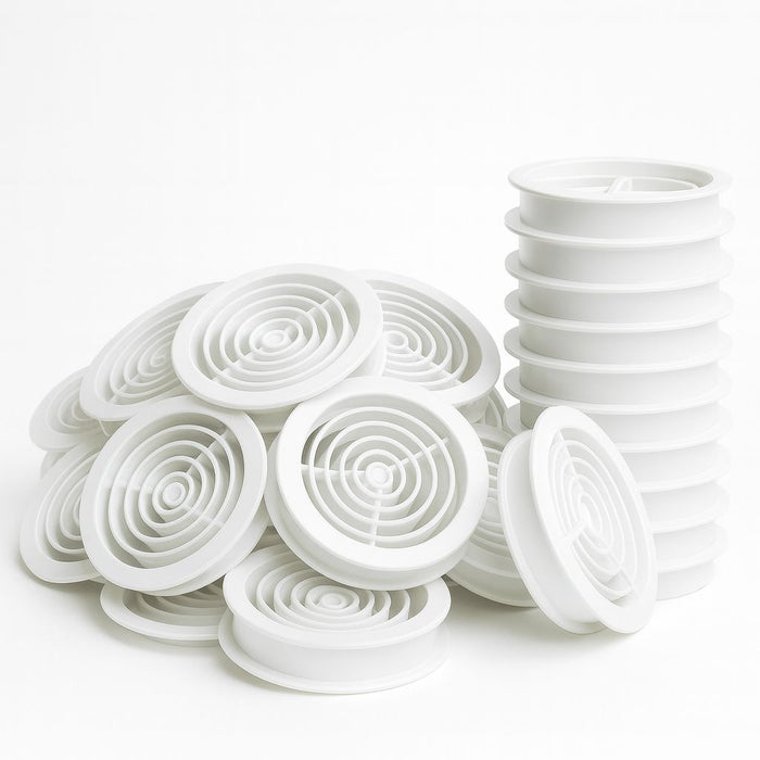 White Plastic 70mm Round Soffit Air Vents