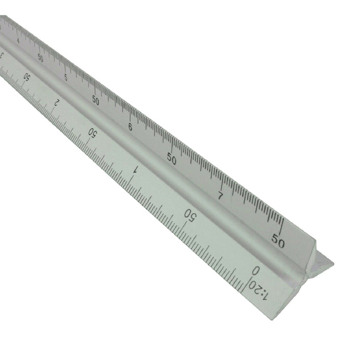 Aluminium 300mm Tri Scale Ruler 12