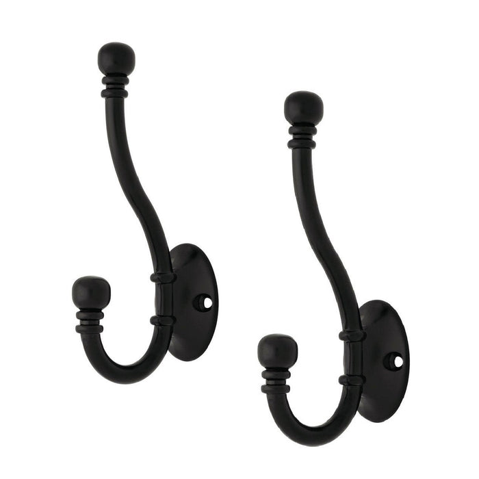 Antique Black Satin Hat and Coat Hooks