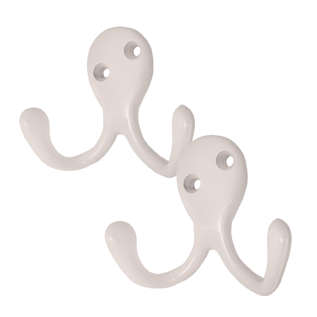 White Double Robe Coat Hooks Homesmart