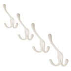 Satin White Triple Hat and Coat Hooks