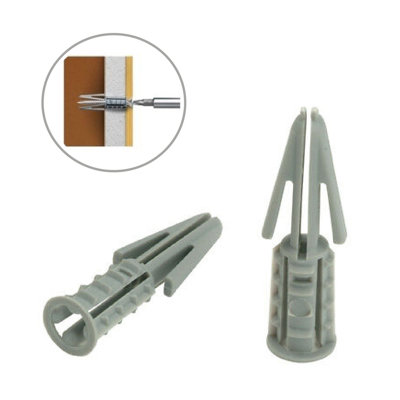 60 x Plasterboard Cavity Wall Raw Plugs