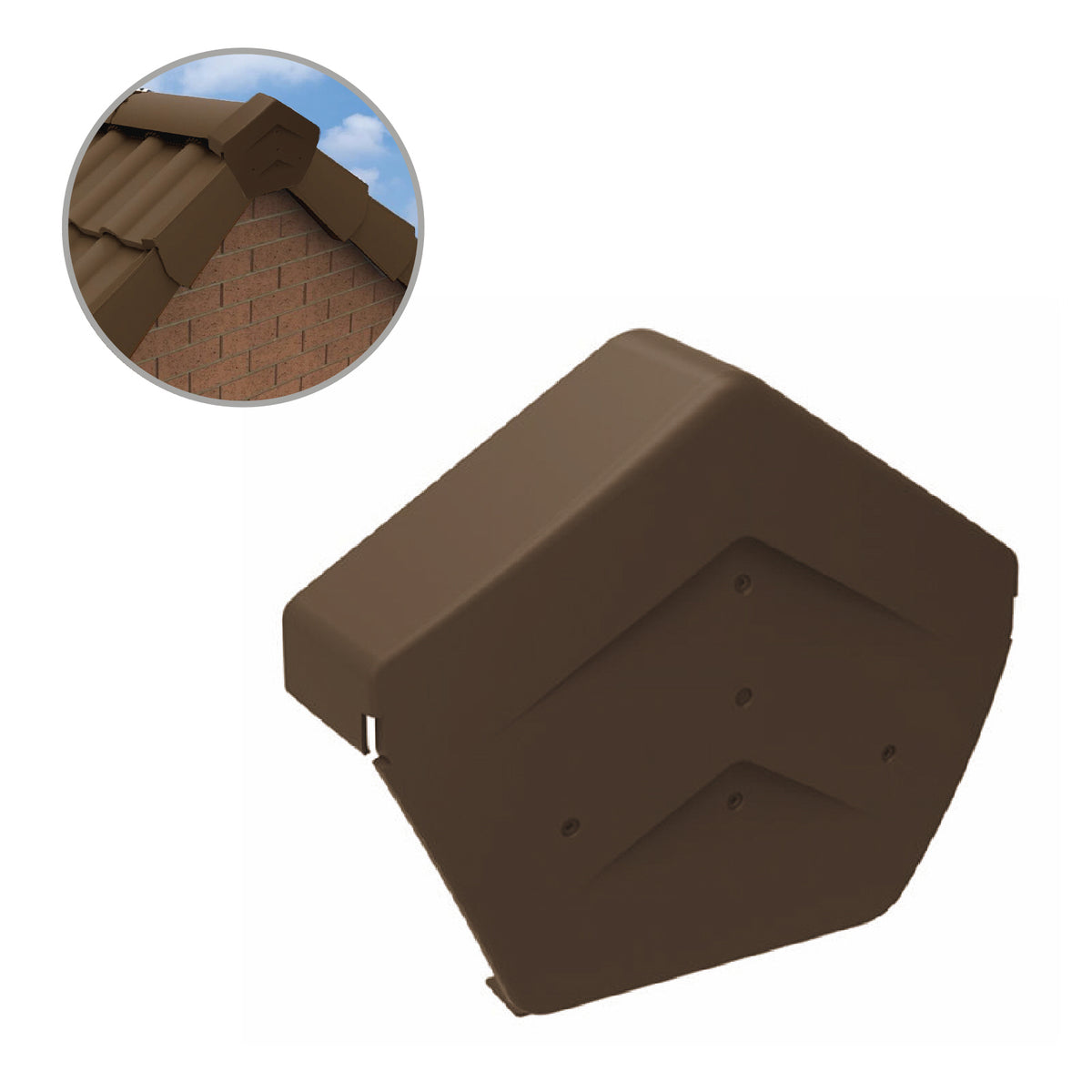 Brown Angled Ridge End Cap for Dry Verge Systems — Homesmart