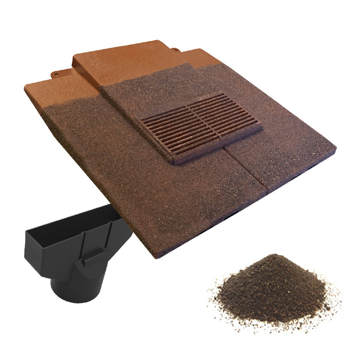 Granulated Light Brown Plain In-line Roof Tile Vent & Pipe Adapter