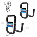 2 x Heavy Duty Double Bike Storage Hooks Wall Mounted