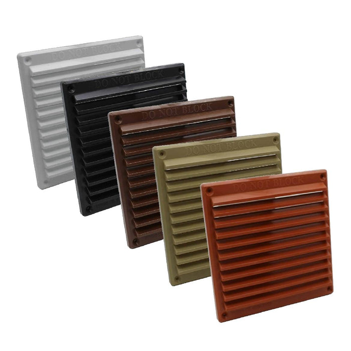 Rytons Louvre Air Vent 6" x 6" Plastic Grille with Removable Flyscreen Cover