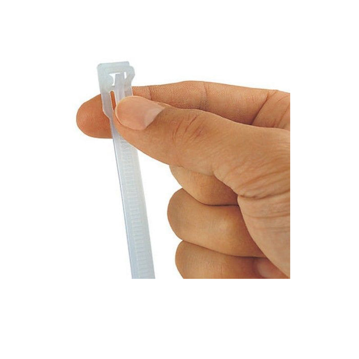 100 x Natural Releasable Cable Ties  Size: 250 x 7.6mm