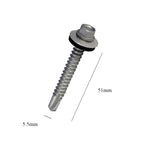 100 x Roofing & Cladding Screws 5.5 x 51mm Self Drill