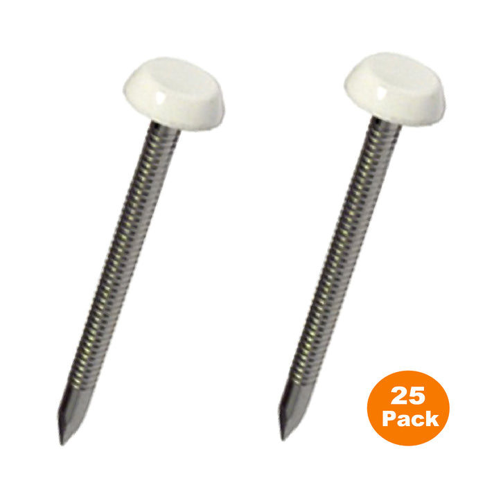 White UPVC Poly Top Nails Stainless Steel