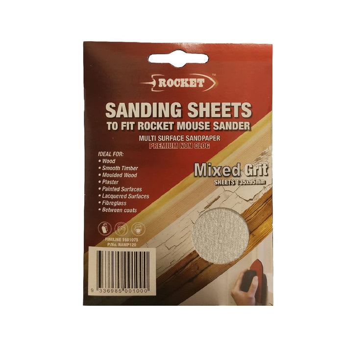 Hook and Loop Mouse Sander with 30 Mixed Grit Sanding Sheets