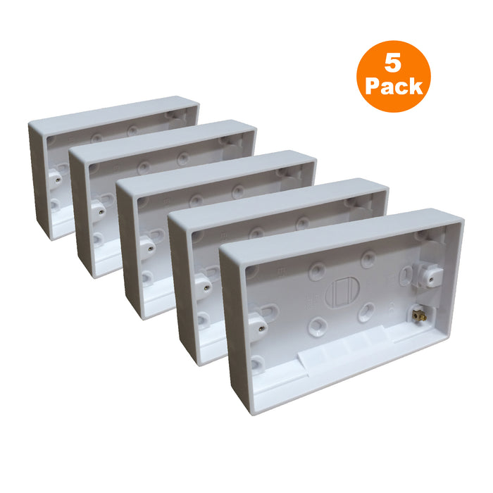 STATUS TWIN 2-GANG SURFACE-MOUNTED BACK/WALL PATTRESS BOX 25MM - Top UK