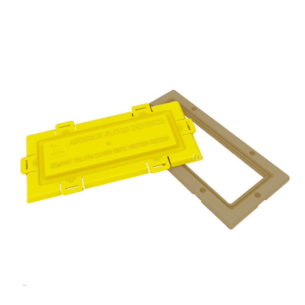 Buff Framed Flood Water Defence Protection Airbrick Cover