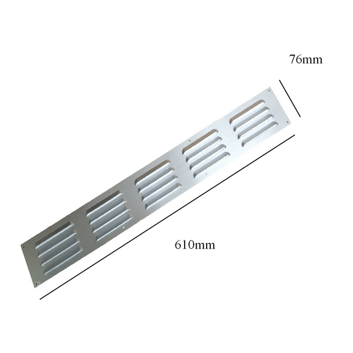 24" x 3" Aluminium Louvre Door Air Vent Chrome Grille Cover