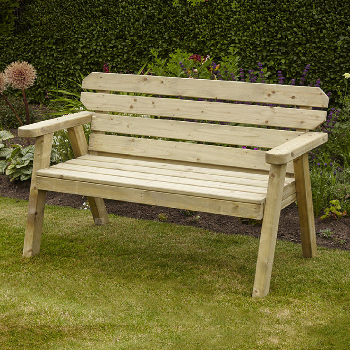 Exmouth 2 Seater Wooden Garden Bench 4ft Pressure Treated Homesmart