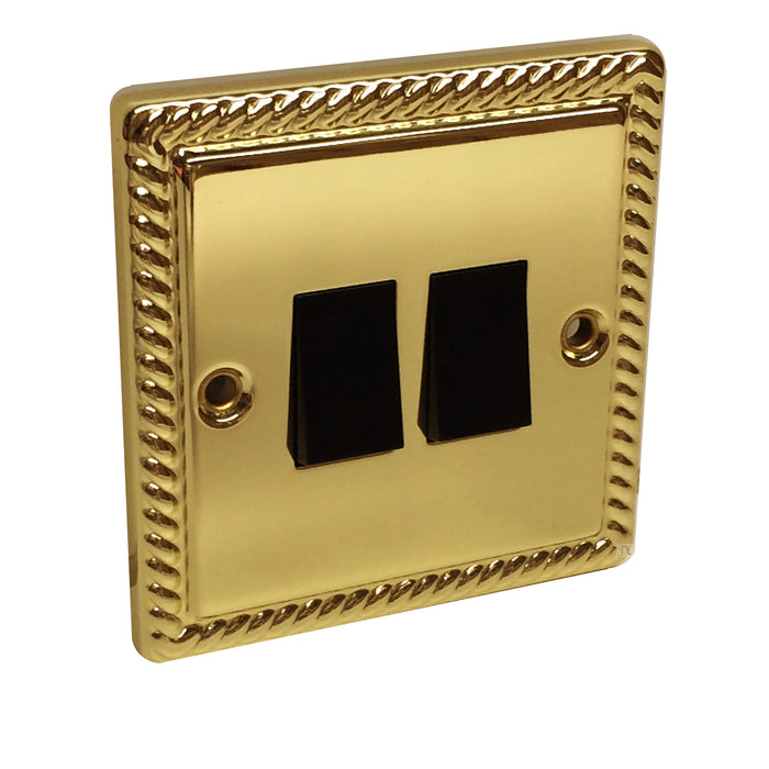 Electrical Georgian Brass Rope Sockets & Switches /