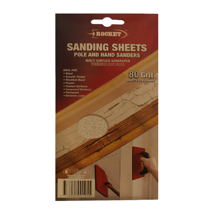 Hook and Loop 228 x 89mm Hand Sanding Sheets