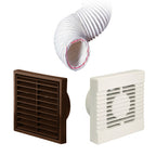Manrose Standard Fan Brown Louvre 4 Inch Extractor Fan Ducting Kit
