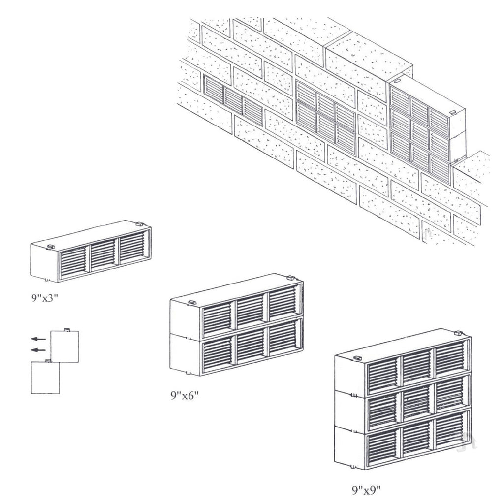Manthorpe Grey Interlocking Air Brick Vents