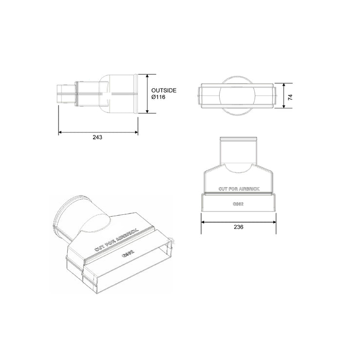 Manthorpe Remote Void Sleeve for Underfloor Telescopic Vents G962