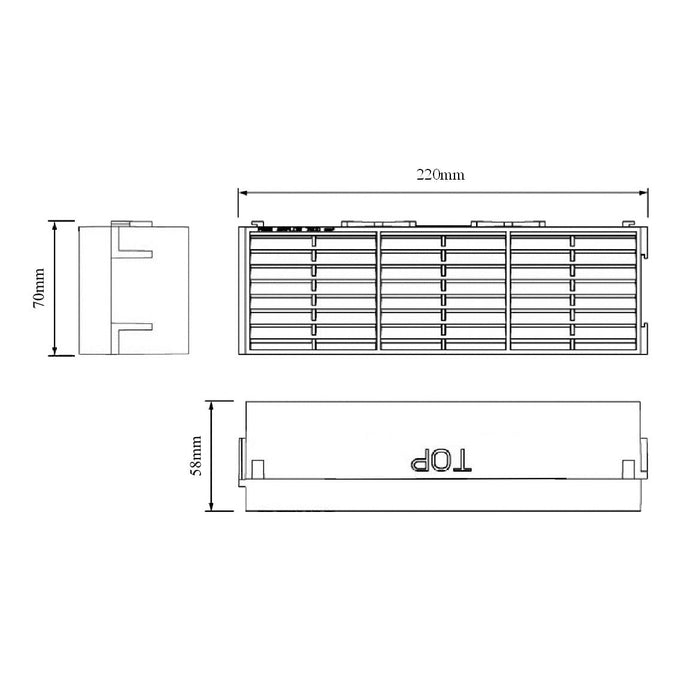 Grey Combination Air Brick Vents 9" x 3" for Air Flow Ventilation