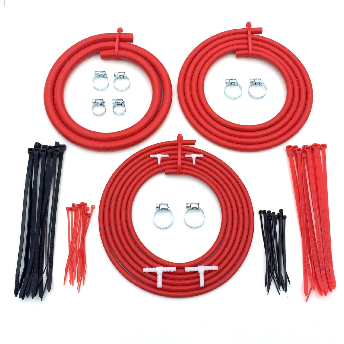 Universal Engine Bay Red Silicone Hose Dress Up Kit. — Homesmart